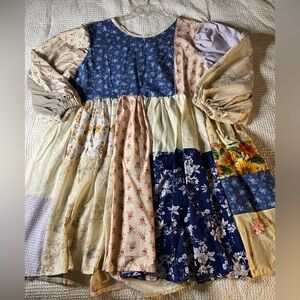 Handmade patchwork baby doll style dress size M/L
